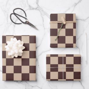 Feuille De Papier Cadeau Plateau de contrôle Brown café
