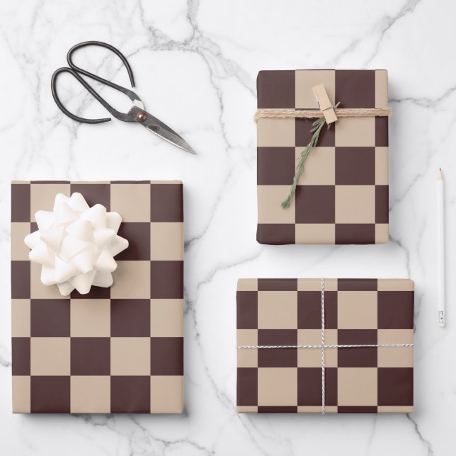 Feuille De Papier Cadeau Plateau de contrôle Brown café (Recto)