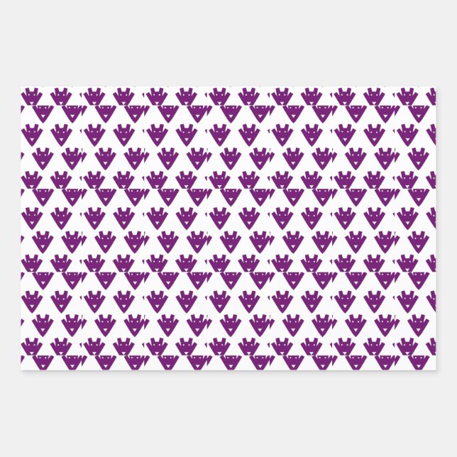 Feuille De Papier Cadeau Playful Pixel Faces – Retro-Inspired Geometric Cha (Devant)