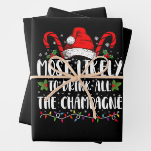 Feuille De Papier Cadeau Plus susceptible de boire tout le champagne Boisso