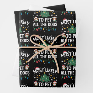 Feuille De Papier Cadeau Plus susceptible de caresser tous les chiens Famil