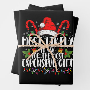 Feuille De Papier Cadeau Plus susceptible de demander le cadeau le plus che