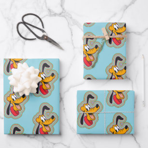 Feuille De Papier Cadeau Pluton Rétro Radiant Pop Art