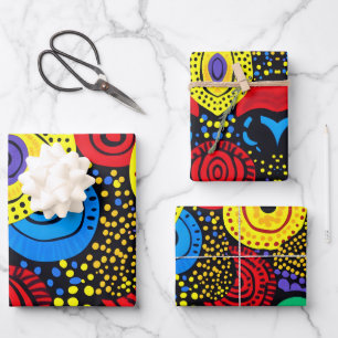 Feuille De Papier Cadeau Point Abstrait art 4