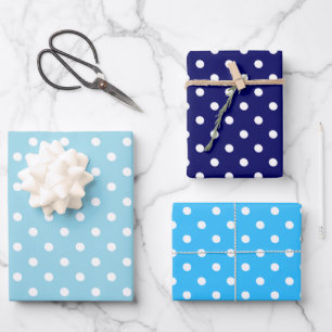Feuille De Papier Cadeau Point Polka bleu