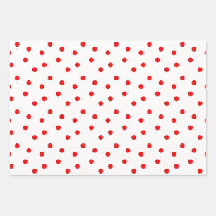 Feuille De Papier Cadeau Pointe Rouge Blanc Et Vert Polka