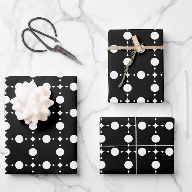 Feuille De Papier Cadeau Points blancs, motif à pois, points, pointillé (Recto)