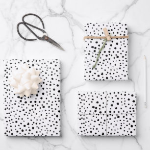 Feuille De Papier Cadeau Points dalmatiens, Points dalmatiens, Noir et Blan