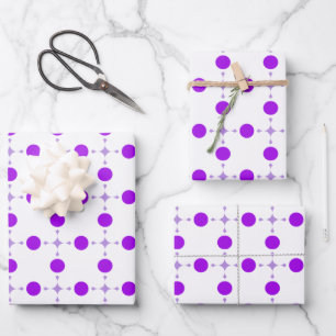 Feuille De Papier Cadeau Points de polka violets, motif à pois, points, poi