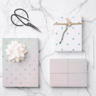 Feuille De Papier Cadeau Points Glam Peach de la pinte Aqua