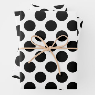 Feuille De Papier Cadeau Points noirs et blancs