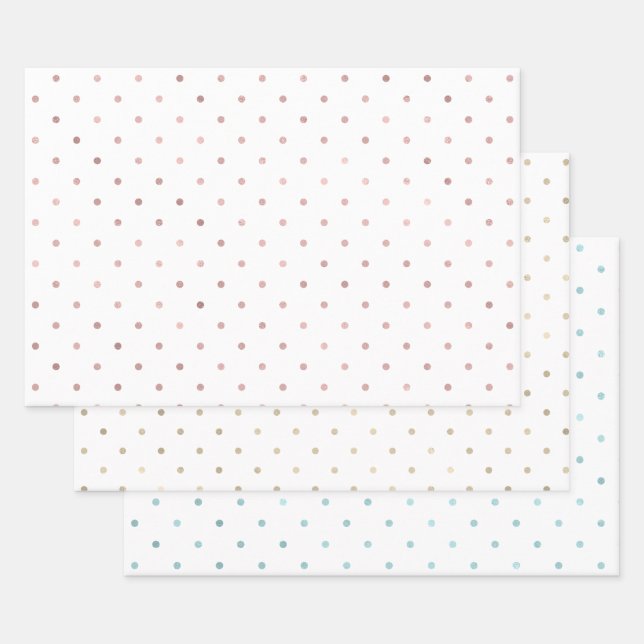 Feuille De Papier Cadeau Points rose Fille (Lot)