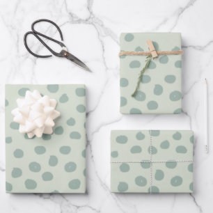 Feuille De Papier Cadeau Points Sage Green