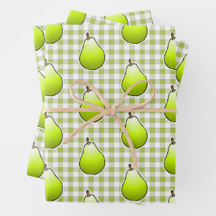 Feuille De Papier Cadeau Poire verte douce