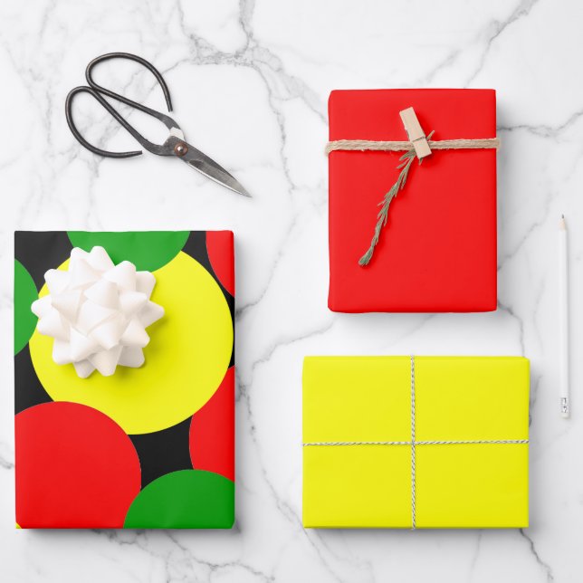 Feuille De Papier Cadeau Pois afrocentriques (Recto)