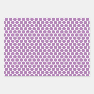 Feuille De Papier Cadeau pois en rose, bleu et lavendar