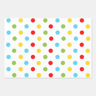 Feuille De Papier Cadeau Pois lumineux et colorés