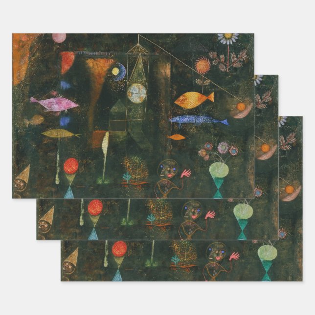 Feuille De Papier Cadeau Poisson magique - Paul Klee (Lot)