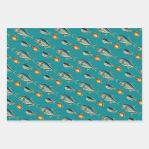 Feuille De Papier Cadeau Poisson tropical