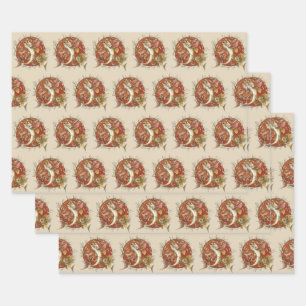 Feuille De Papier Cadeau Poisson volant japonais vintage et Bambou Art Feui
