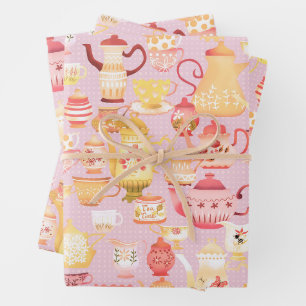 Feuille De Papier Cadeau Pompes et cuvettes à thé