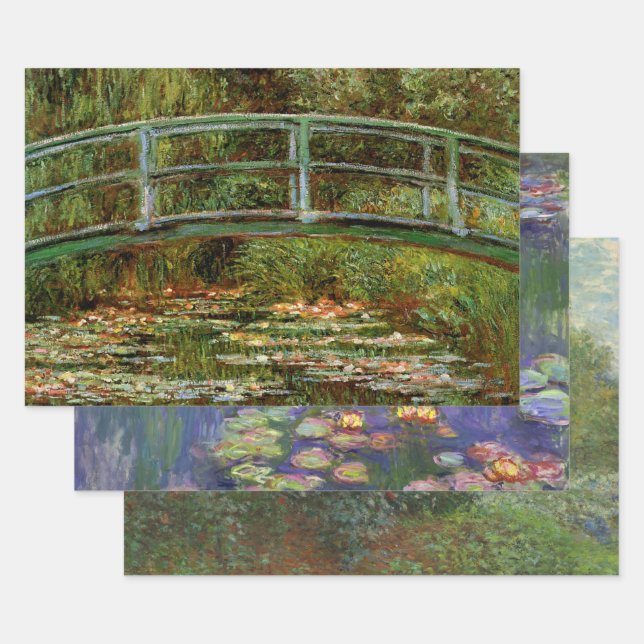 Feuille De Papier Cadeau Pont français de Monet Giverney (Lot)