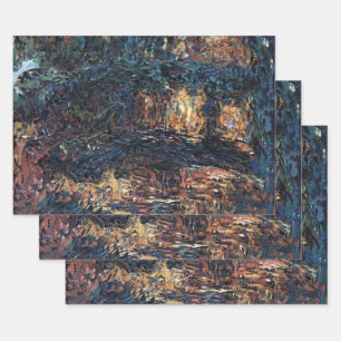 Feuille De Papier Cadeau Pont japonais par Claude Monet, Art Vintage