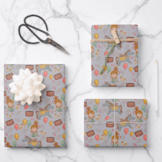 Feuille De Papier Cadeau Pony Party