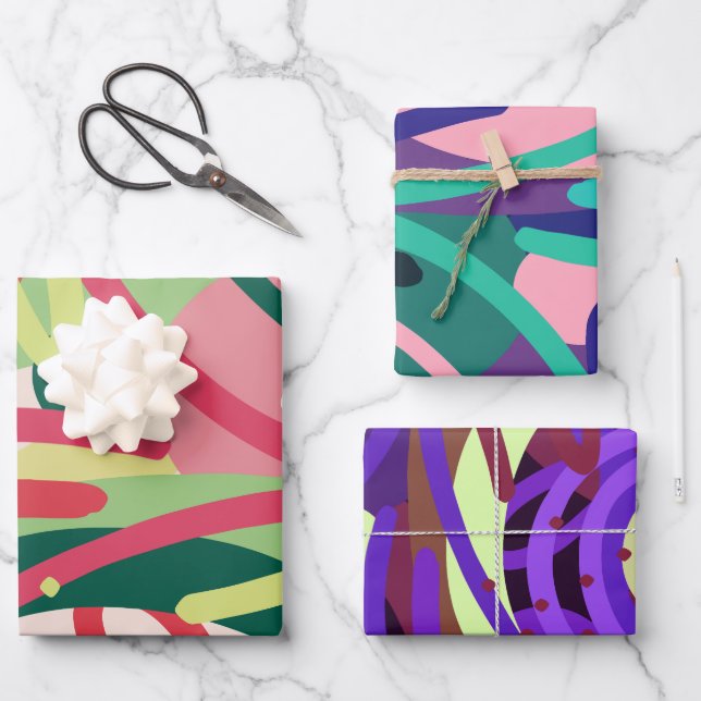 Feuille De Papier Cadeau Pop Modern (Recto)