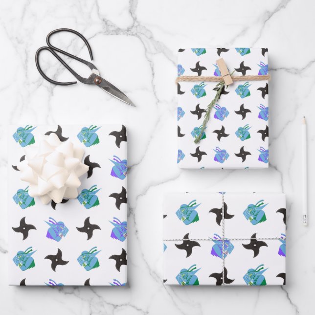 Feuille De Papier Cadeau Pop Ninja Throwing Star (Recto)