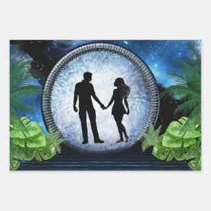 Feuille De Papier Cadeau Portail spatial