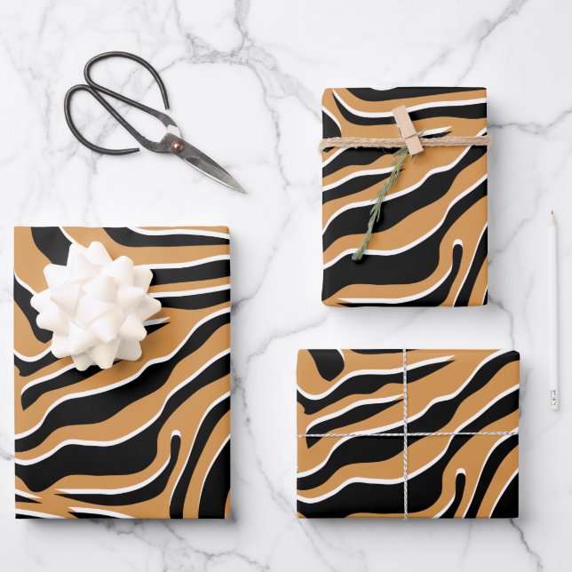 Feuille De Papier Cadeau Poster de animal sauvage de Tiger (Recto)