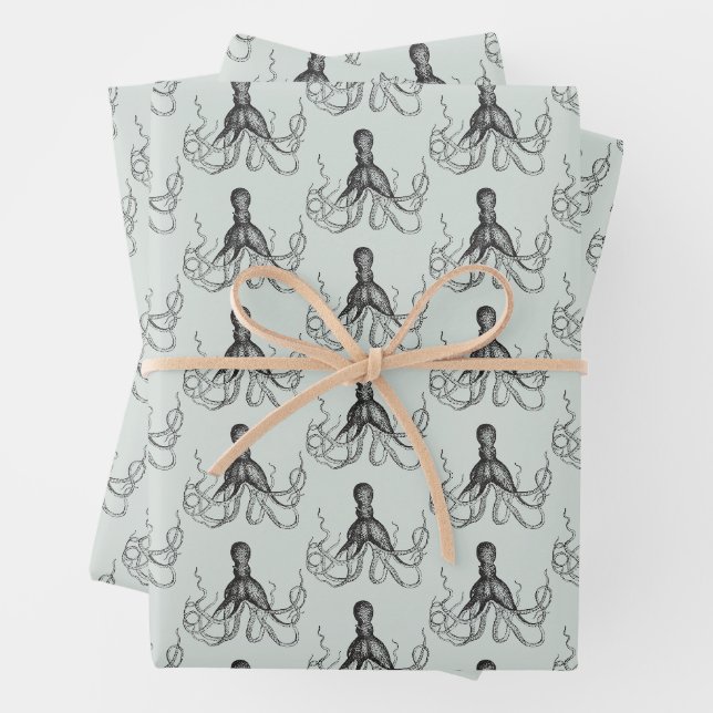 Feuille De Papier Cadeau poulpe (En situation)