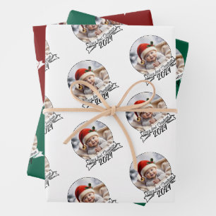 Feuille De Papier Cadeau Premier Noël du bébé