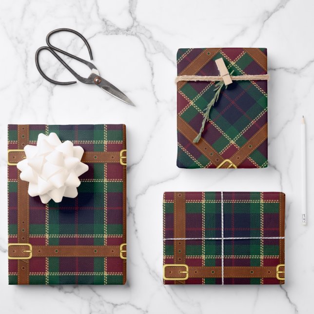 Feuille De Papier Cadeau Preppy Lux Christmas Plaid (Recto)