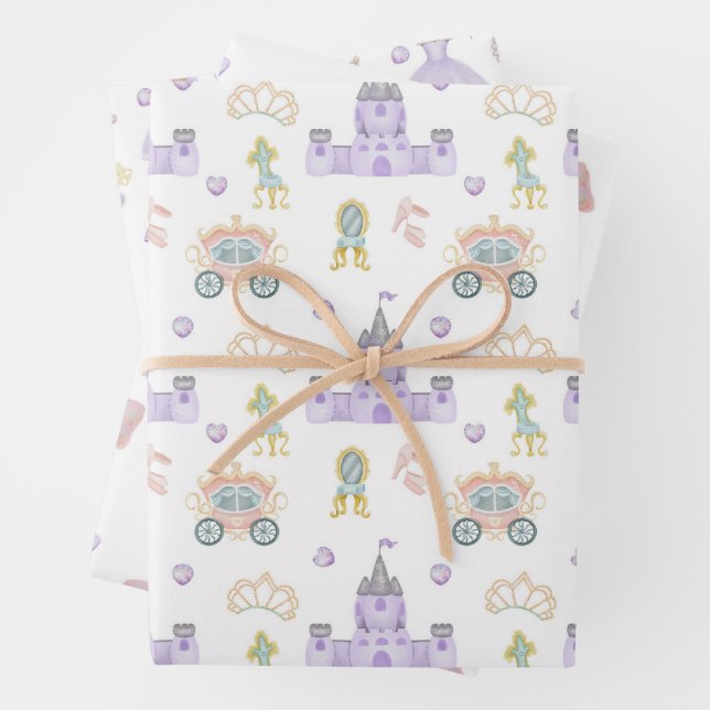 Feuille De Papier Cadeau Princesse Baby shower Motif (En situation)