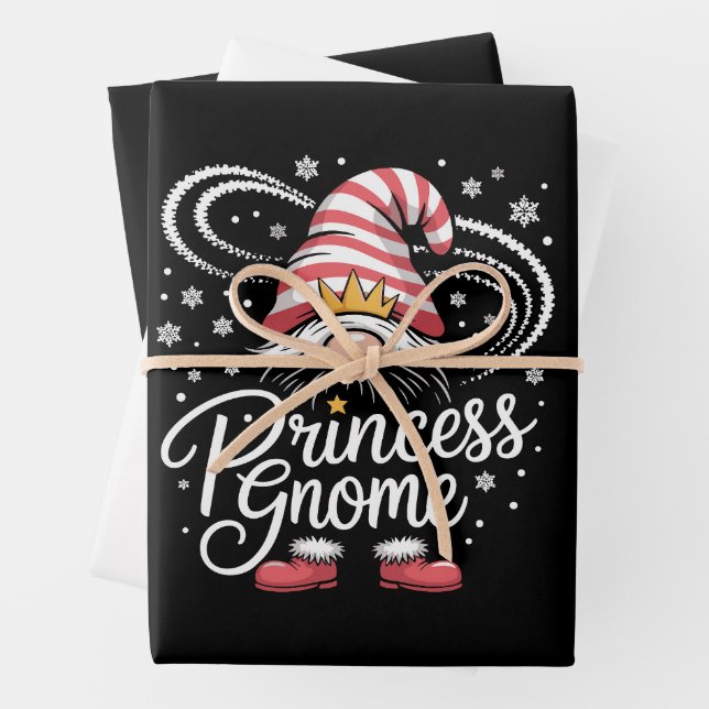 Feuille De Papier Cadeau Princesse Gnome Matching Familles Gnomes Funny Xma (En situation)