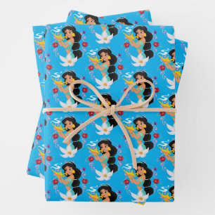 Feuille De Papier Cadeau Princesse Jasmine Avec Lampe Magique