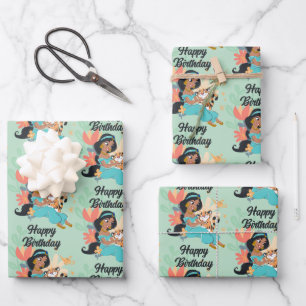 Feuille De Papier Cadeau Princesse Jasmine & Rajah - Moments magiques