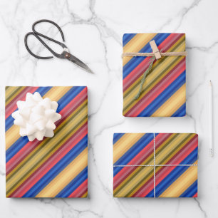 Feuille De Papier Cadeau Printemps et Été Colorés Mode Stripes