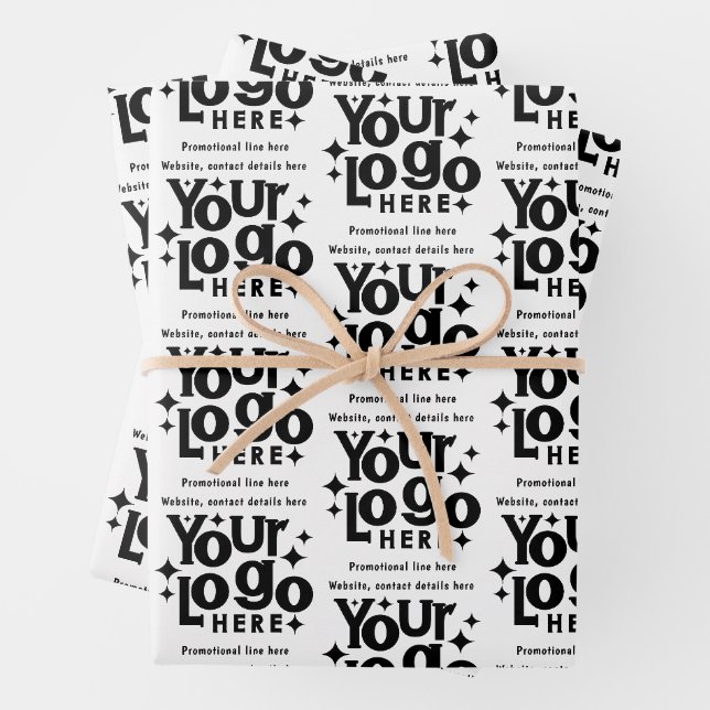 Feuille De Papier Cadeau Professional Business Logo Text Promotional Retro (En situation)