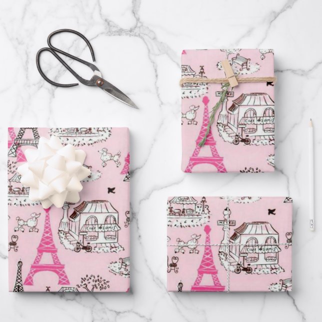 Feuille De Papier Cadeau Promenade de Paris (Recto)