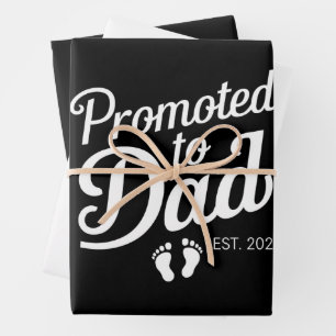 Feuille De Papier Cadeau Promu Papa EST 2025 Drôle Futur Papa