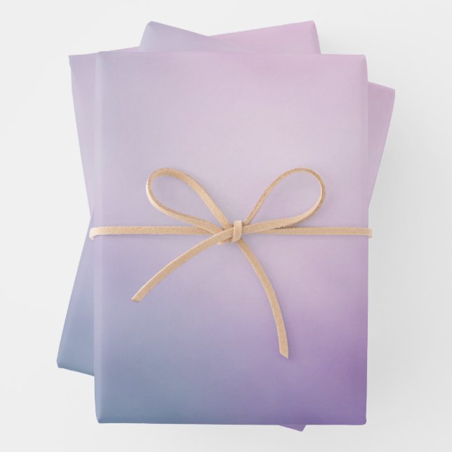 Feuille De Papier Cadeau Purple Dégradé, Lilac, Élégant Bleu (En situation)