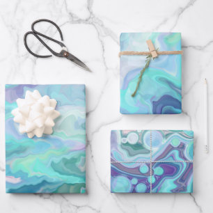 Feuille De Papier Cadeau Purple et Rhapsody bleue   Art Abstrait