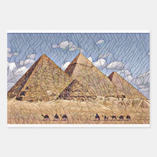 Feuille De Papier Cadeau Pyramide de Gizeh par Mirsat Karabel (Devant)