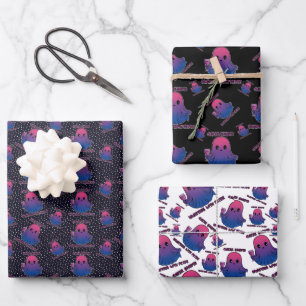 Feuille De Papier Cadeau Queer Ghosts, fantôme dans les couleurs du drapeau