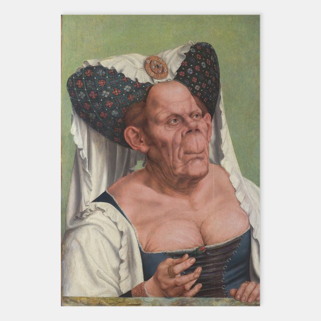 Feuille De Papier Cadeau Quentin Matsys - Une Vieille Femme Grotesque (Créateur téléchargé)