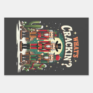 Feuille De Papier Cadeau Qu'est-ce qui craque Casse-Noisette Cactus de Noël