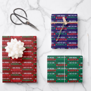 Feuille De Papier Cadeau Qui a besoin de Père Noël quand vous avez Kamala H